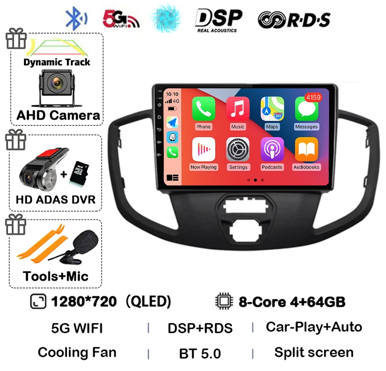 

Android 15 Carplay Auto WIFI + 4G для Ford Transit 2015 2016 2017 2018 GPS Автомобильный радиоприемник Мультимедийный видеоплеер Стерео 360 Камера DSP