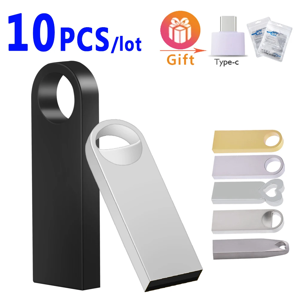 

Металлический флеш-накопитель Usb Type-C, 10 шт./Лот, флеш-накопитель USB 2,0, флеш-накопитель, Usb-накопитель 4/8/16/32 ГБ, 64 ГБ, флеш-карта памяти с логотип...