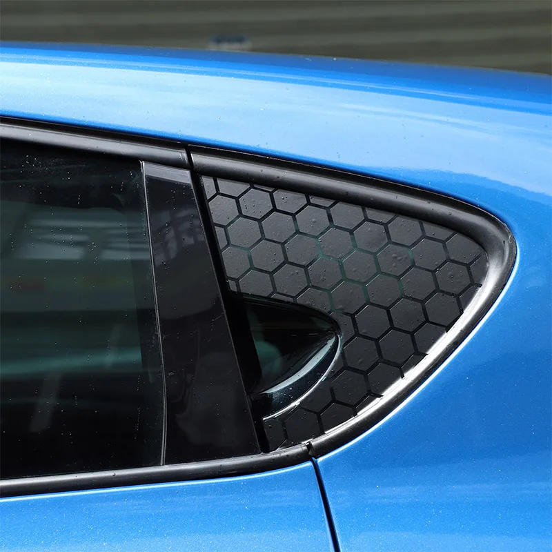 Для SEAT Leon MK2 2008-2012 ПВХ черные наклейки на окна заднего четверти сотовый дизайн