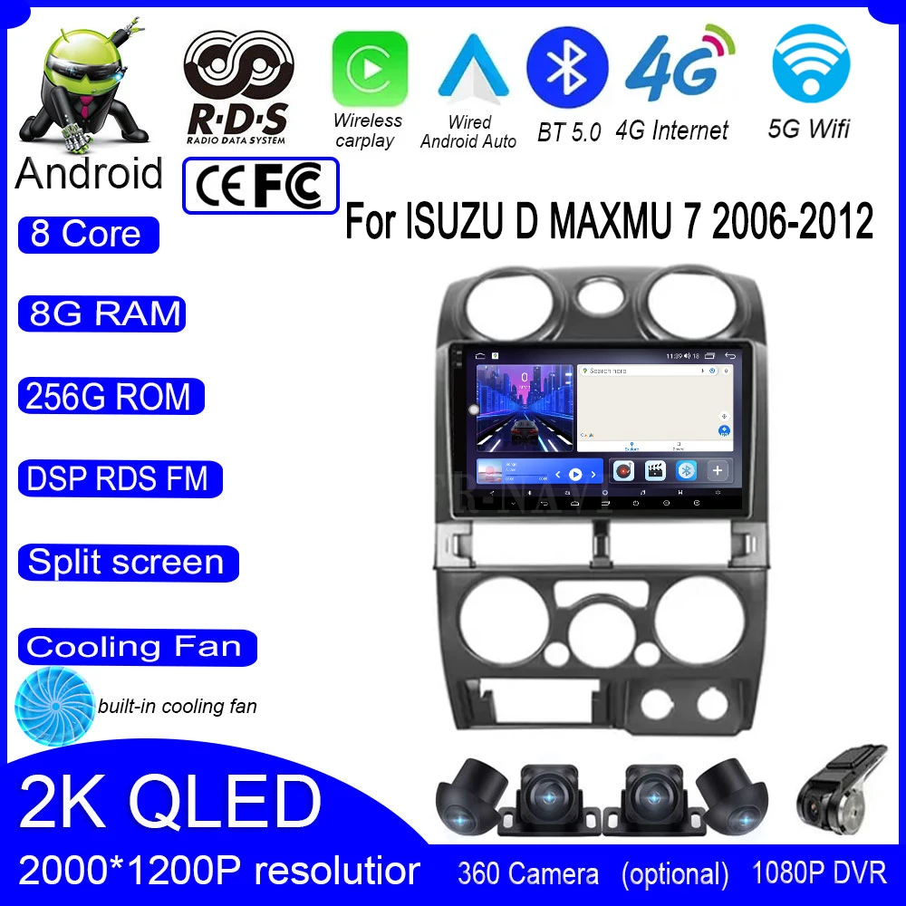 Автомобильный радиоприемник 9 lnch Android 14 для lSUZU D MAXMU 7 2006-2012 GPS стерео беспроводной