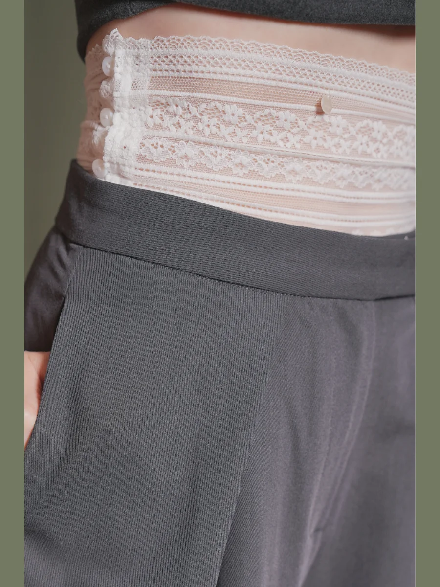 Кружевная поясная печать You Want ~ Можно сохранить короткую куртку облегающую талию