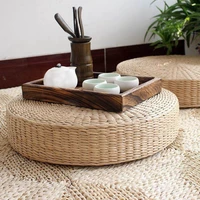 new floor pillow eco friendly round straw cushion hand woven tatami floor mat yoga tea ceremony meditation pad seat cushion
