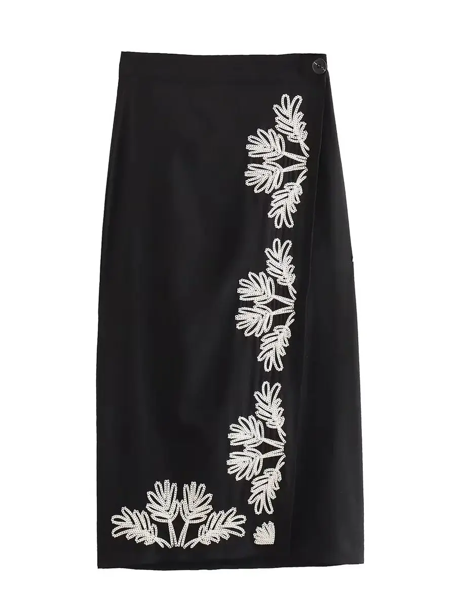 

MYIT 2023 Новая Летняя женская юбка с принтом на пуговицах на молнии с карманами в винтажном стиле