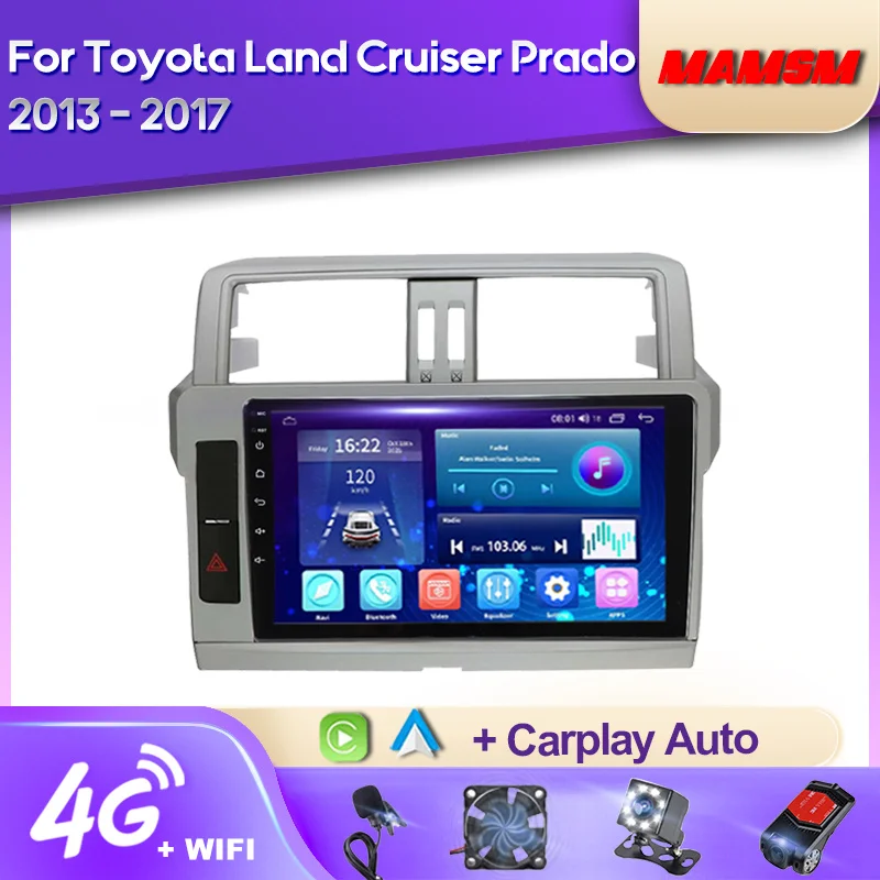 

Автомобильное радио MAMSM 2K QLED Android 12 для Toyota Land Cruiser Prado 150 2013- 2017 мультимедийный видеоплеер GPS 4G Carplay Авторадио