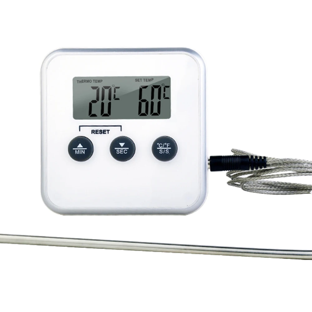 

NEW Electronic LCD Digital Food Thermometer BBQ Meat Water Oil Cooking Temperature Alarm Kitchen Cooking Timer