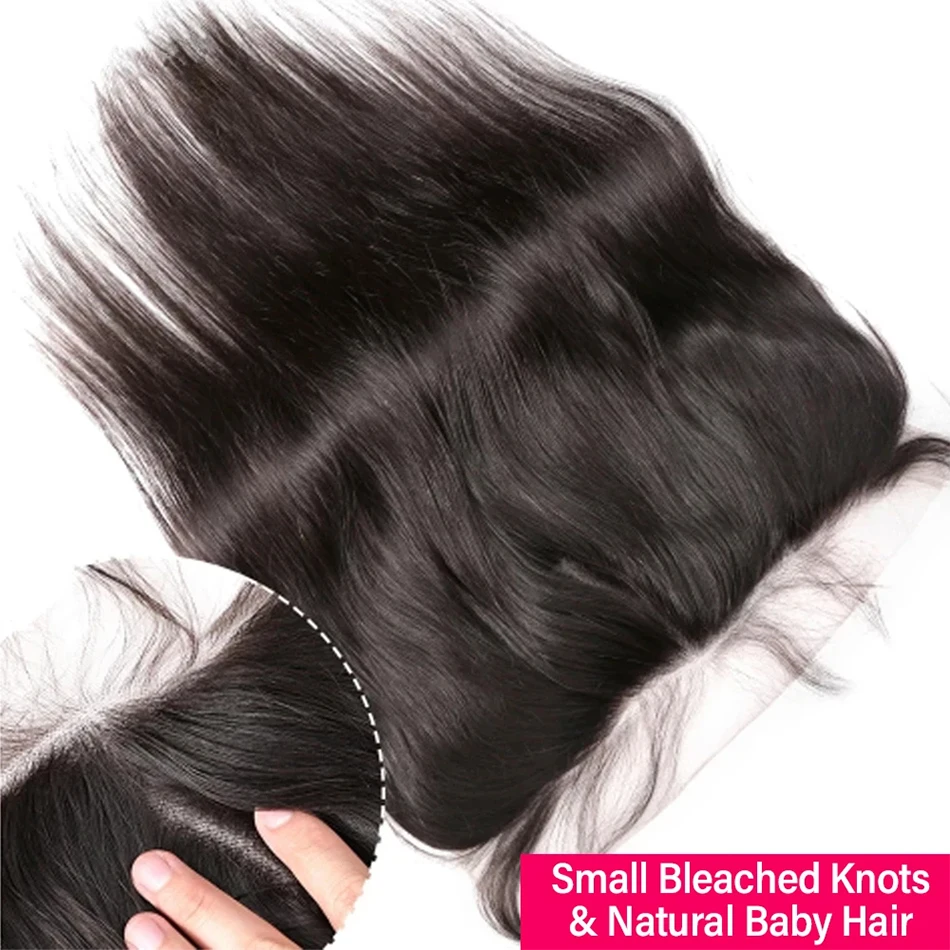 Бразильские прямые человеческие волосы цвета кости 3 пучка с застежкой 13x4