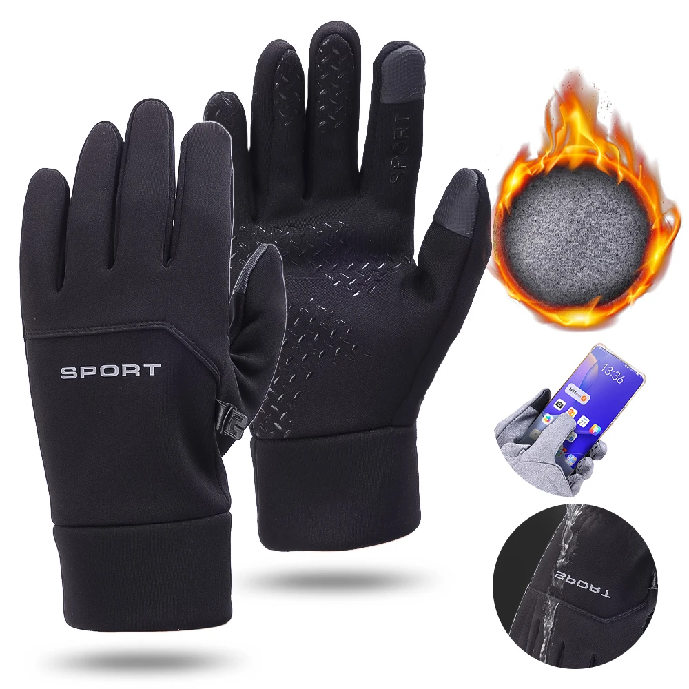 

Winter Warm Fleece Gloves Cold Weather Outdoor Running Sports Hiking Ski Gloves Waterproof Windproof Thermal TouchScreen Gloves