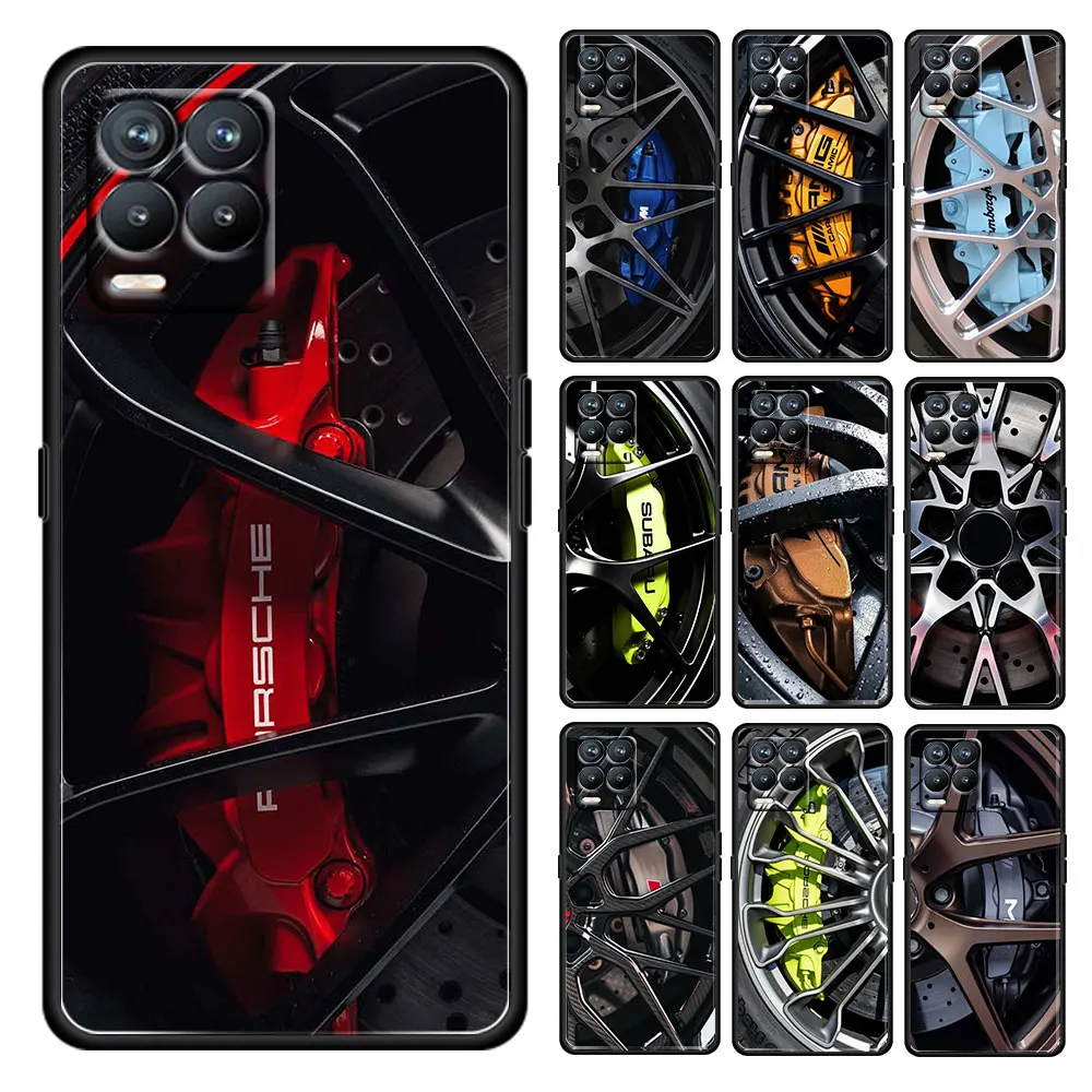 

Sports Car Wheel Tire Speed Soft Shockproof Black Phone Case For OPPO Realme Narzo 30 50 8 7 Pro 8i 6 5 3 2 Global 5G Coque