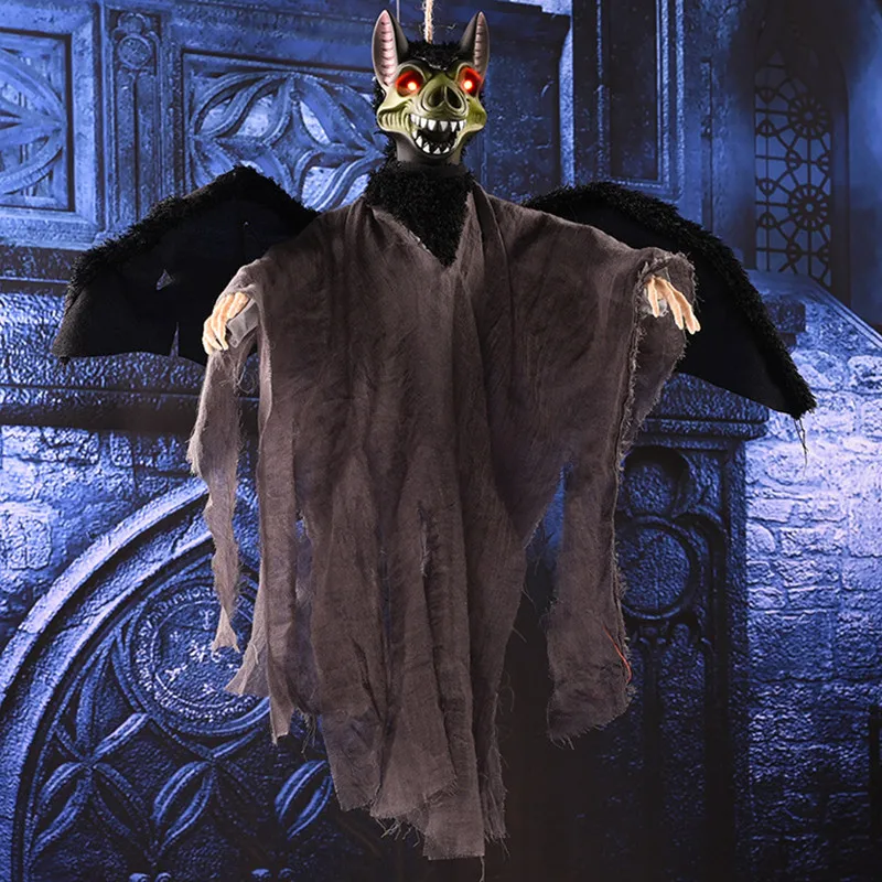 

Bat Halloween Decorations,Hanging Ghost Bat Outside Decors,Latex Face Bat with Bendable Arms,Scary Decorations Indoor & Outdoor