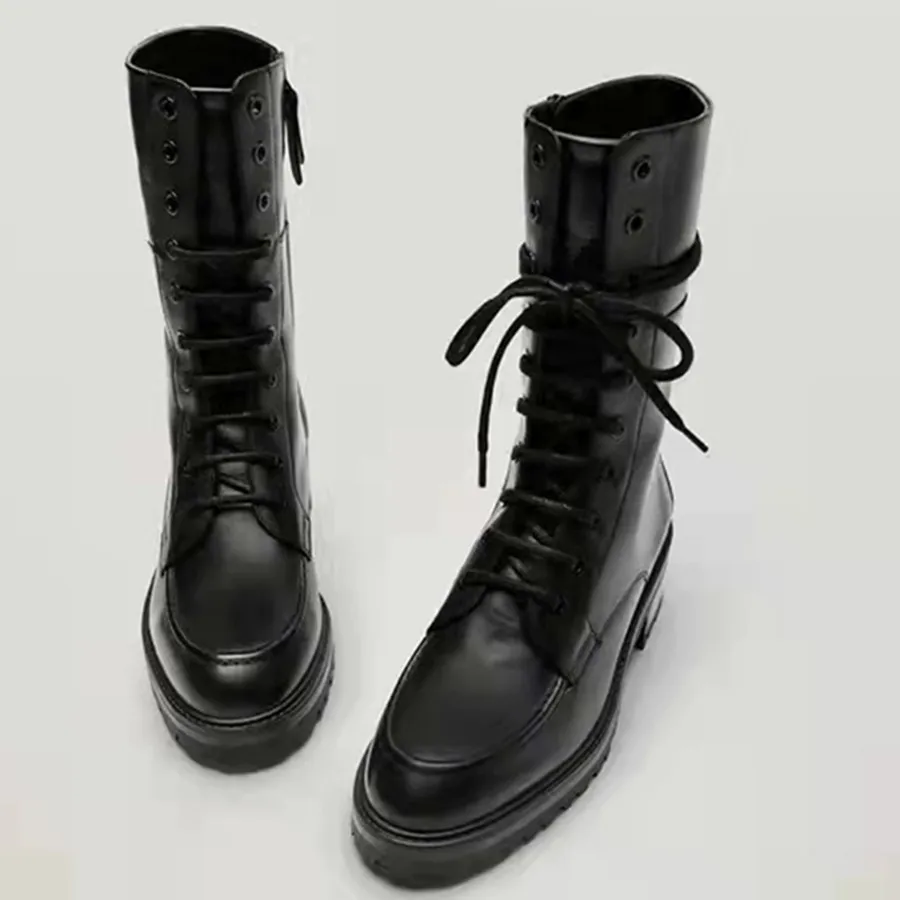 

Женские ботильоны EImsk, зимние полусапожки из коровьей кожи на молнии сбоку, 2022