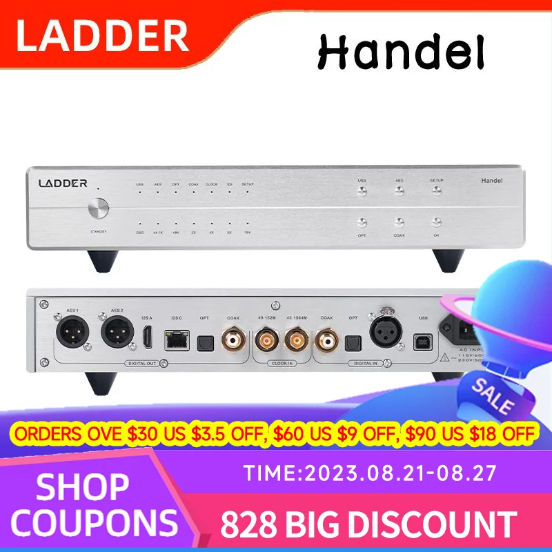 

LADDER Handel High-performane Digital USB Interface Audio Decoder Lossless Music Desktop Support For Clock Input HIFI DAC