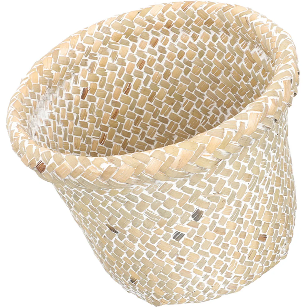 

Wastebasket Sundries Storage Rattan Kitchen Home Weaving Woven Fruit Versatile Draining