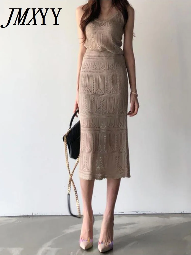 

Summer Fashion New Products Suspender Tops V-Neck Sexy Off-Shoulder Skirts Ladies Elegant Temperament Suits Women's Clothing