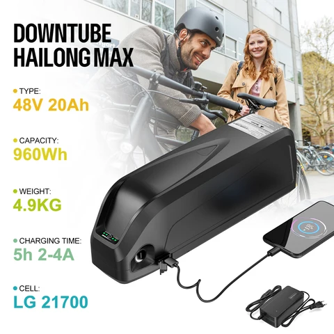 Литиевый аккумулятор для электровелосипеда Hailong, защита BMS, 17.5-25 Ач, вес 4.1/4.4 кг - изображение