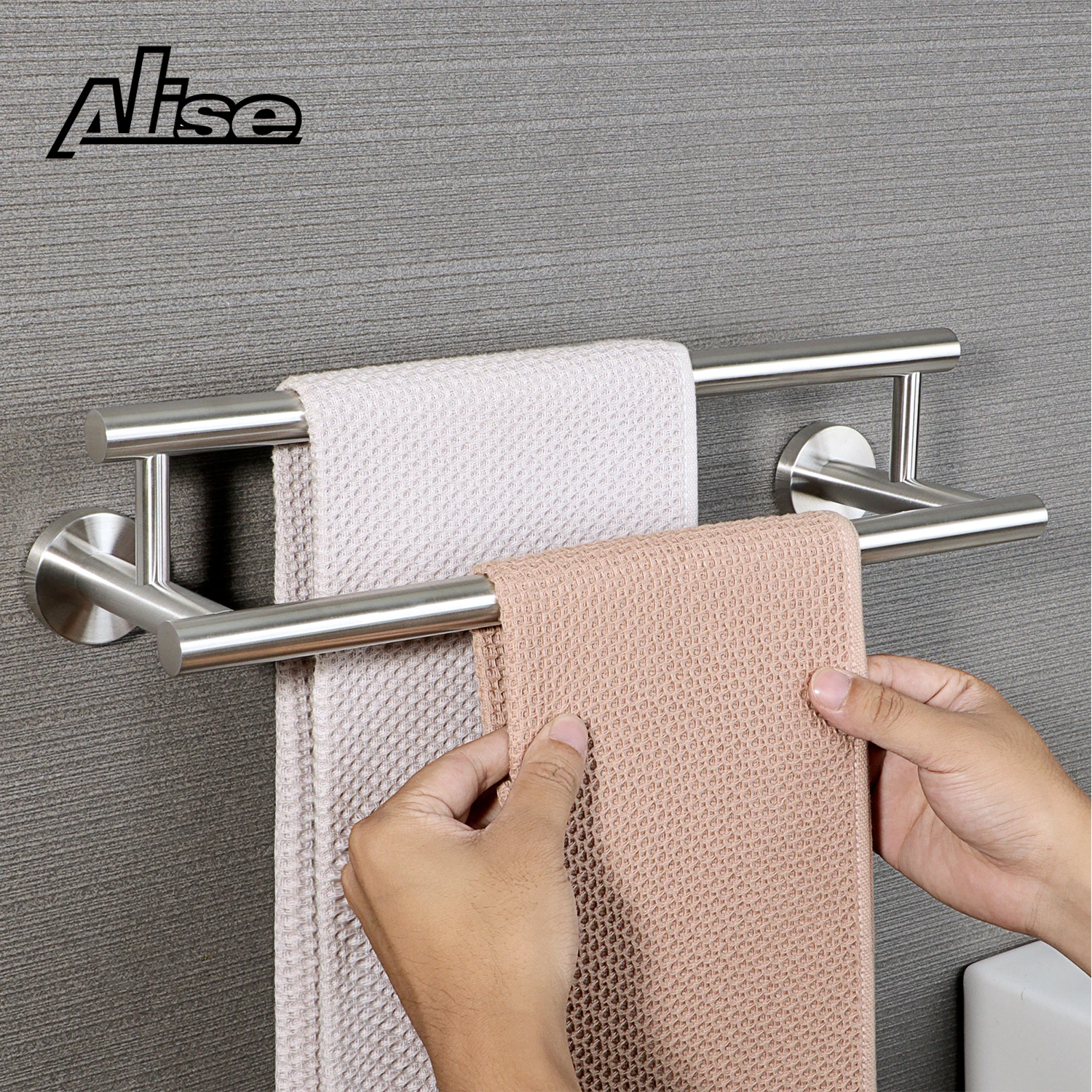 

Towel Rails Wall Mounted Bathroom Towel Holder 40CM Towel Rack with Double Towel Bars, SUS304 Stainless Steel Towel Hanger Rail