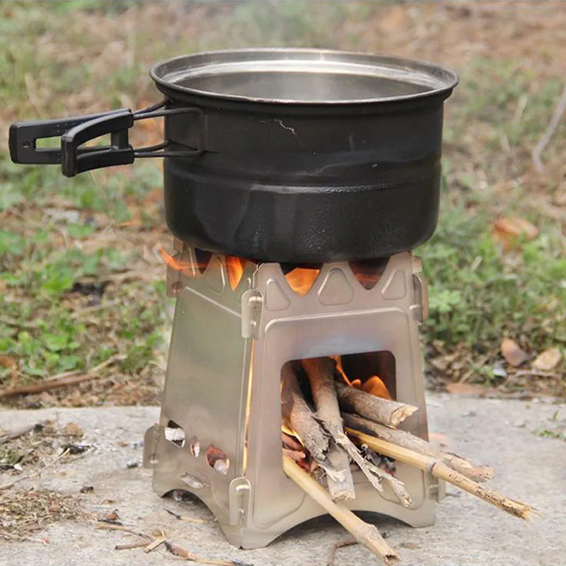 

Camping Wood Stoves Portable Barbecue Wood Stove Mini Grill Compact Wood Burning Stoves Fire Wood Heater Firewood Stove Cookware