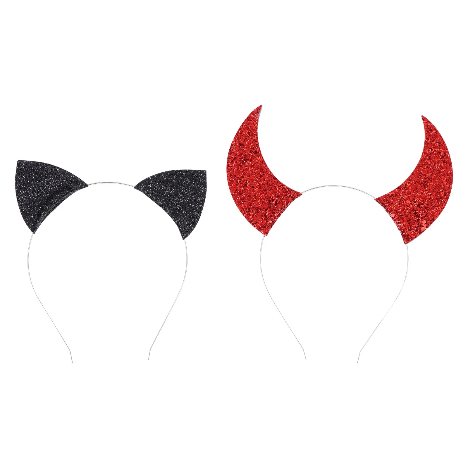 

2 Pcs Demon Horn Headband Festival Hairband Cosplay Costume Children Hoop Artificial Headdress Women's Black Bandana Funny