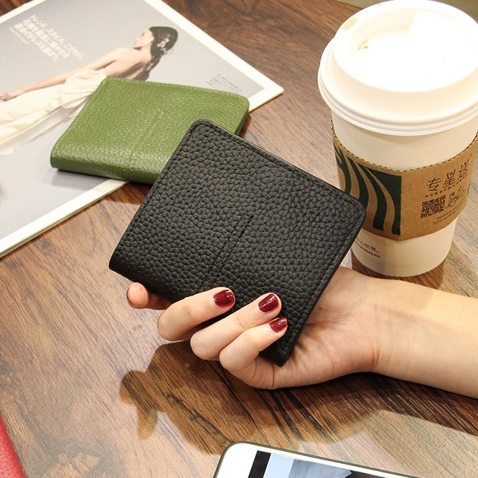 Genuine Leather Women Wallet Small Real Leather Luxury Clutch Super Slim Wallet Purse Card Holder Designer Female Coin Purse