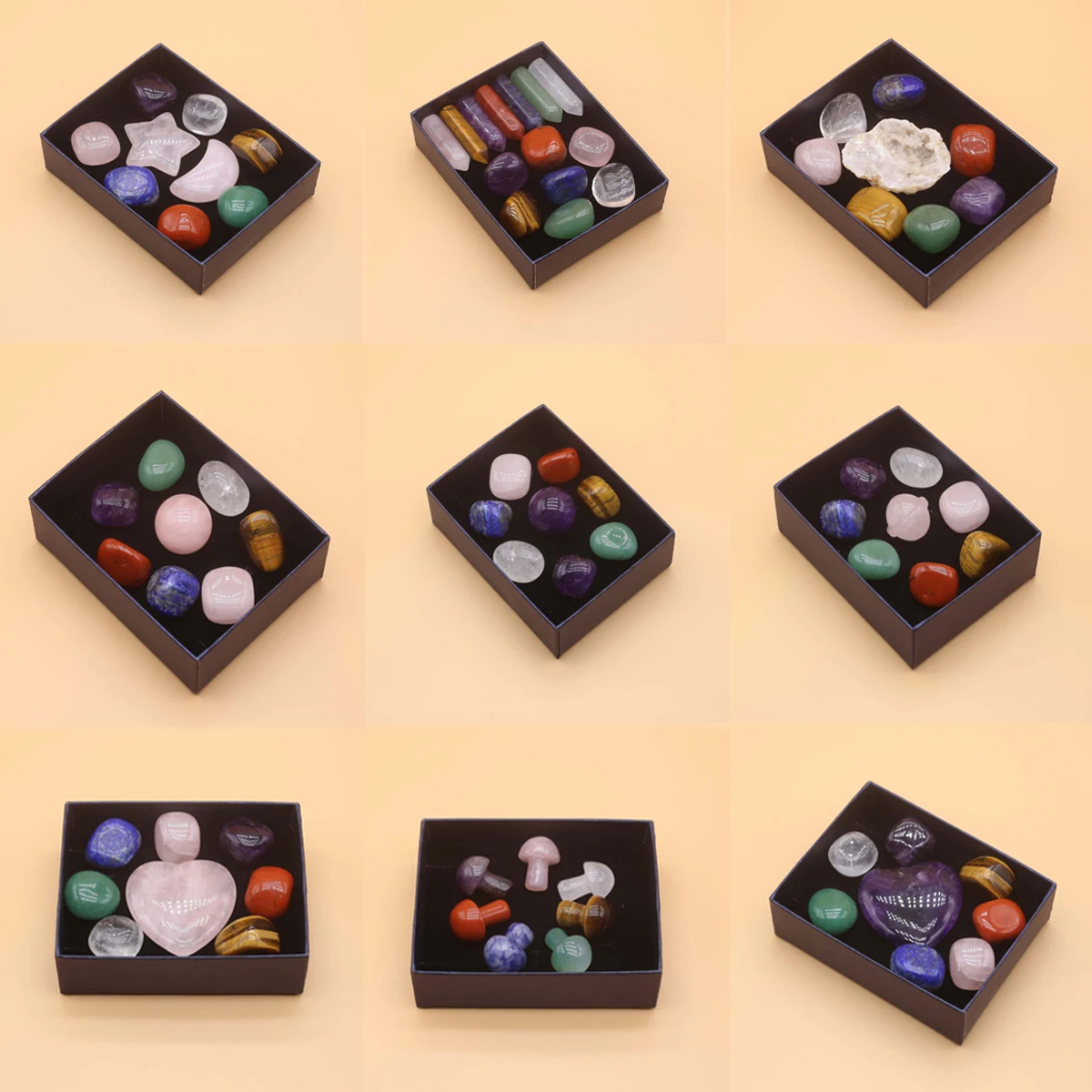 

Natural Stone Rose Quartz Crystal Mushroom Loose Bead Box Home Decor Reiki Restoration Jewelry Polished Gemstones