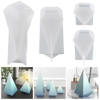 diy square cone crystal silicone candles mold geometric candle making handmade resinsoap mold gifts craft supplies home decor