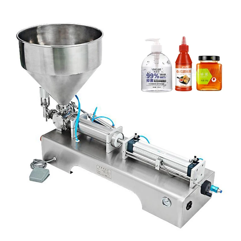 

Bean Paste Filling Machine Automatic Pneumatic Stirring Mix Cream Shampoo Cosmetic Toothpaste Food Sause Colloid Filler 5-1000ml