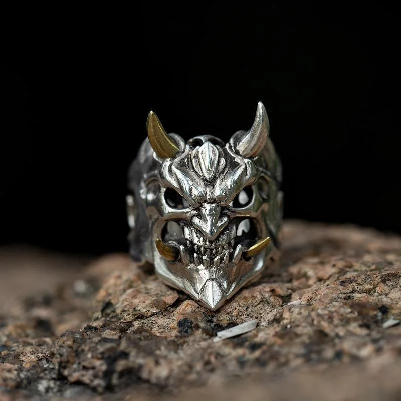 

Skull Head Ring Trendy Tauren Mask Men's Ring Opening Adjustable New Fashion Hip Hop Punk Jewelry Accessories Party Gifts