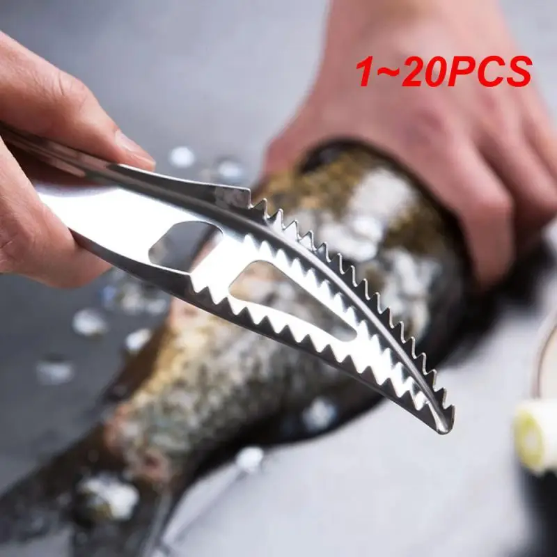 

1~20PCS Stainless Steel Fish Scale Remover Cleaner Kitchen Fish Scaler Fish Skin Graters Cleaning Peeler Scaler Scraper for