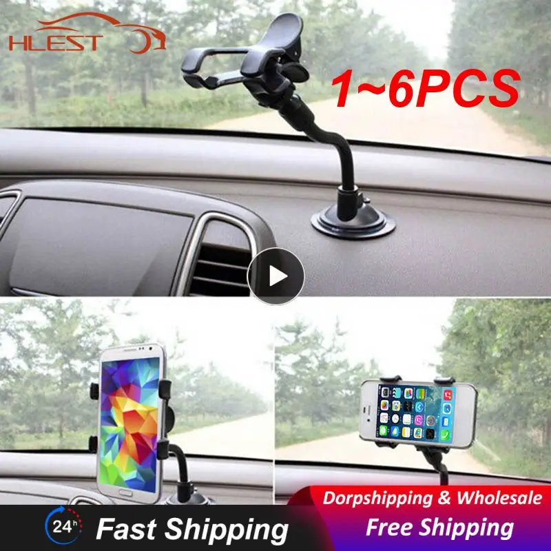 

1~6PCS Rotate Car Phone Holder Windshield Cell Phone Support For iPhone 12 13 XS XR Mobile Phone Stand Mount Long Arm Clip