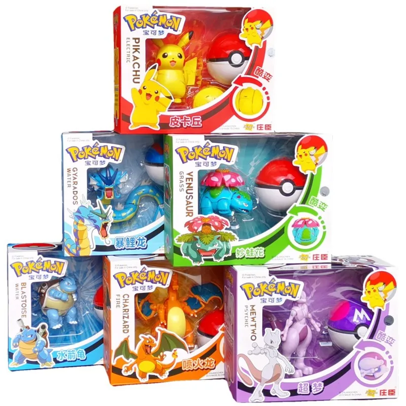 

Pokemon Pikachu Pet Elf To Handle The Fire-breathing Dragon Deformation Toy Set Doll Toys Can Collect Commemorative Gift