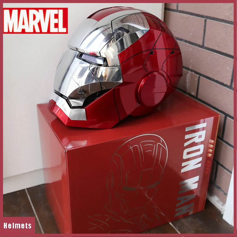 

2023 Marvel Iron Man Autoking 1:1 Cosplay Mk5 Helmet Voice Remote Control Automatic Helmet Mask With Led Action Figure Xmas Gift