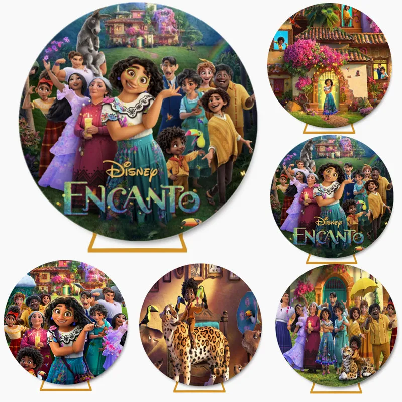 

Disney Encanto Mirabel Round Backdrop Birthday Party Decoration Banner Photography Backdrop Custom Baby Shower Circle Background