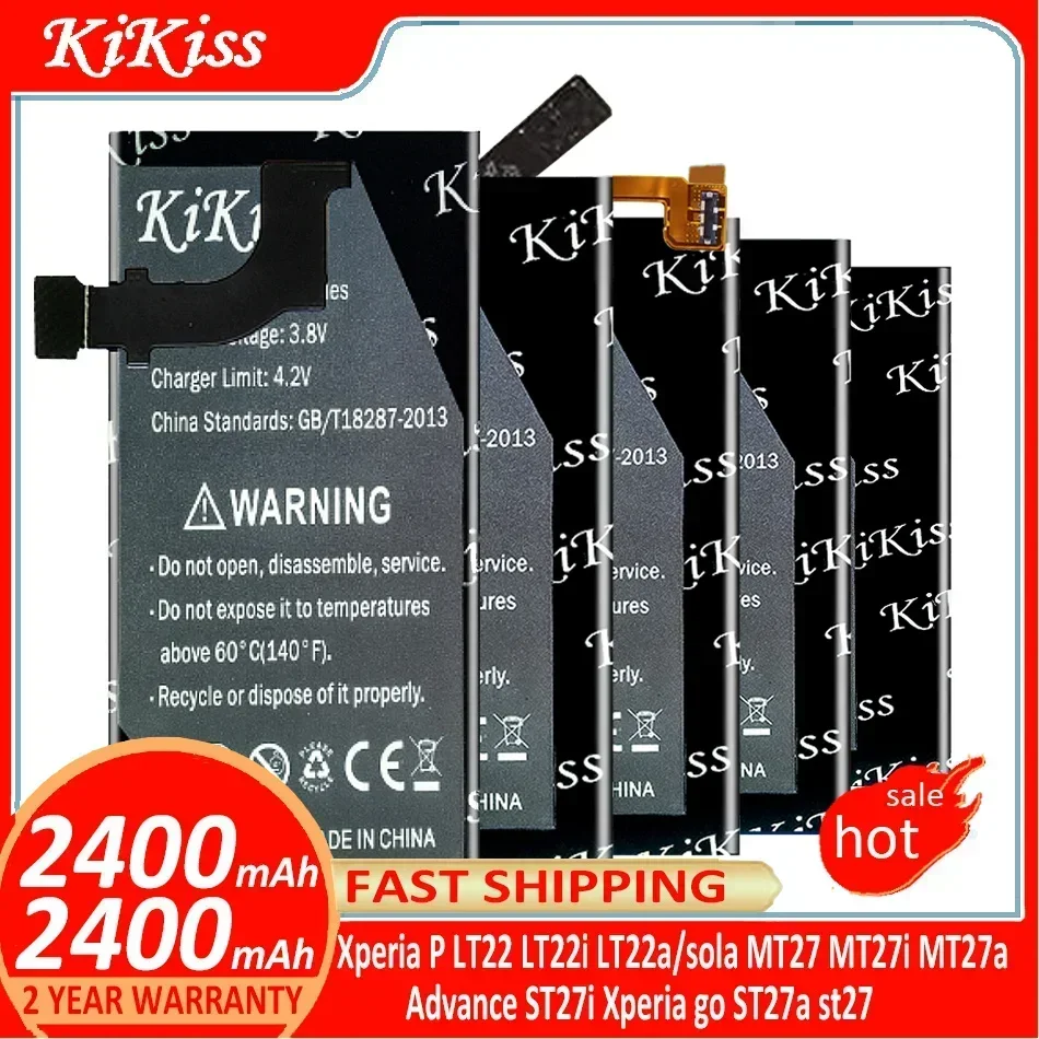 KiKiss Battery For Sony Xperia P LT22 LT22i LT22a Nypon/sola MT27 MT27i MT27a Pepper/Advance ST27i go ST27a st27 Batterij