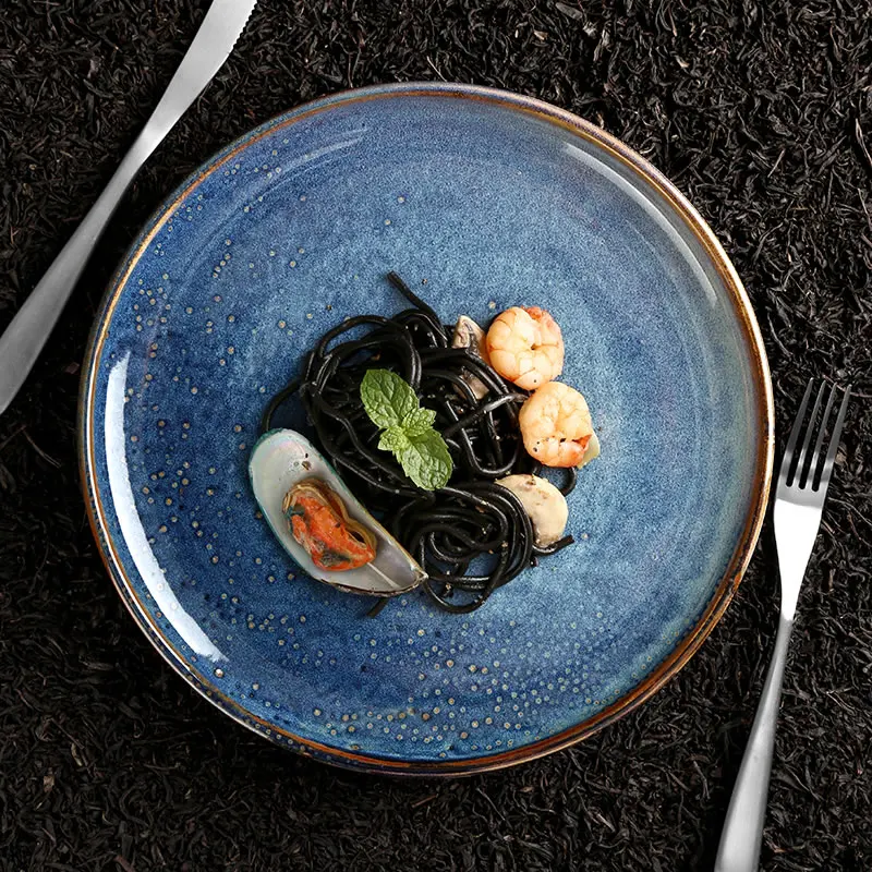 

Ceramic Dinner Plates Steak Plate Northern Household Star Night Pattern Fruit Tray Flat Plate Dinnerware