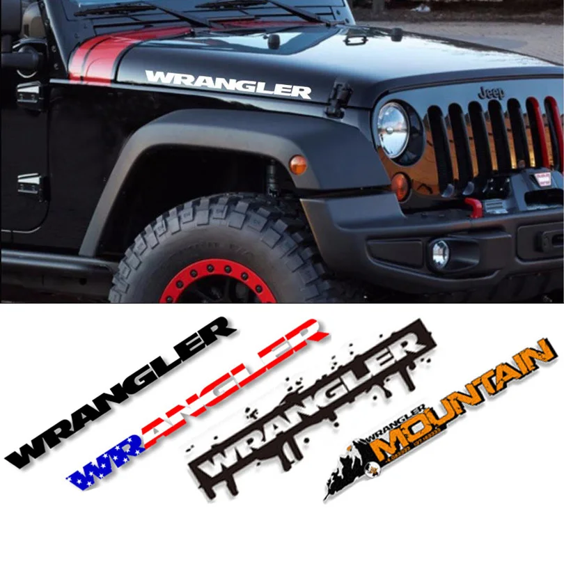 

2pcs JDM Stickers for Jeep Girl Sport Engine Hood Fender Side Letter character Car Sticker and Decal Vinyl for Jeep Wrangler