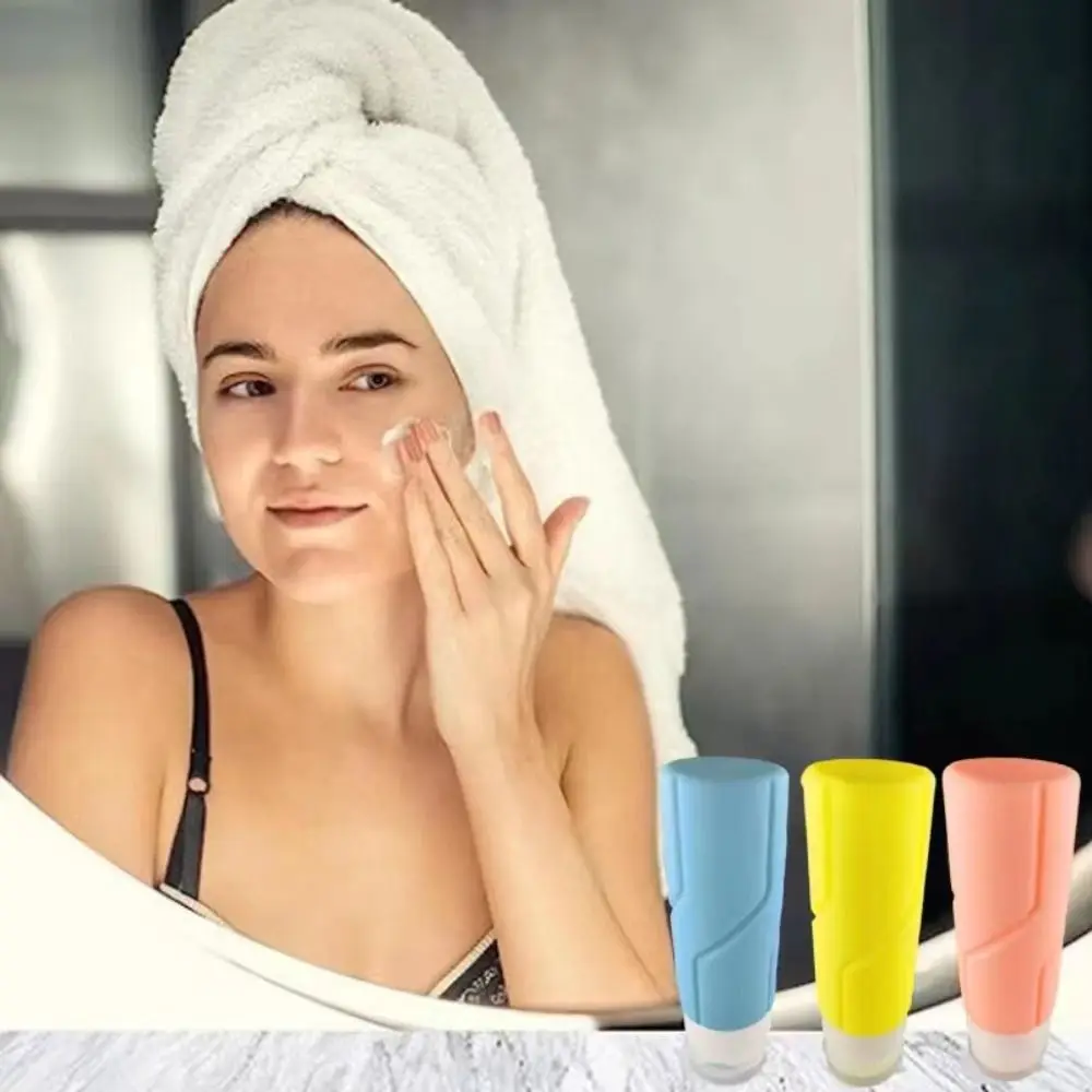 

100ml Refillable Silicone Bottle Hose Squeeze Flap Sub-Bottling Portable Travel Outdoor Storage Cleanser Lotion Toothpaste