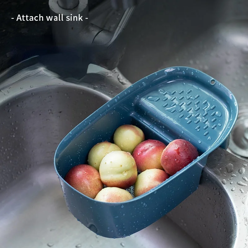 

Kitchen Sink Strainer Multifunction Sink Drain Basket Fruit Vegetable Drainer Sponge Rack Drain Filter for Leftover Soup Garbage