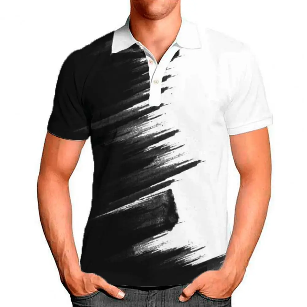 

Camouflage Pattern Turn-Down Collar Summer Shirt Short Sleeve Buttons Neck Fashionable Print Men Shirt Streetwear
