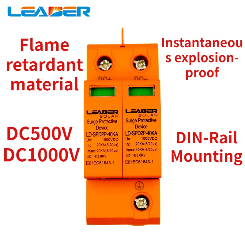 

LEADER Free ShoppingCE Approved 2P DC 1000V SPD 20-40kA DC Surge Suppressors DC Surge Protector for Solar System Protection