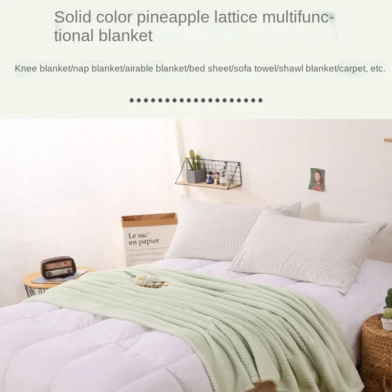 Мягкие теплые фланелевые одеяла для кровати однотонные розовые синие коралловые