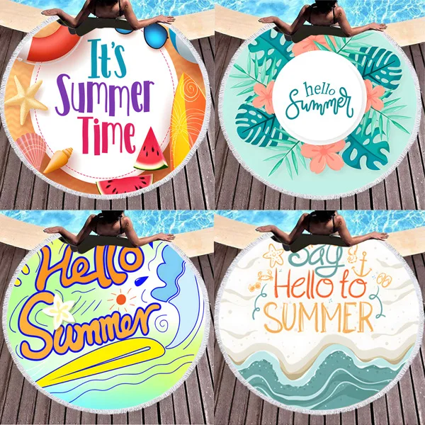 Beach Party Mat Non-stick Sandband Fringe Microfiber Beach Towel Outdoor Vacation Picnic Mat