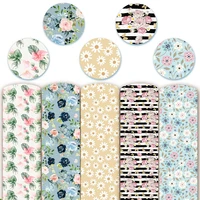 mixed flowers series daisy printed faux leather sheets pu synthetic leather 22x30cm for bow earrings headbands making