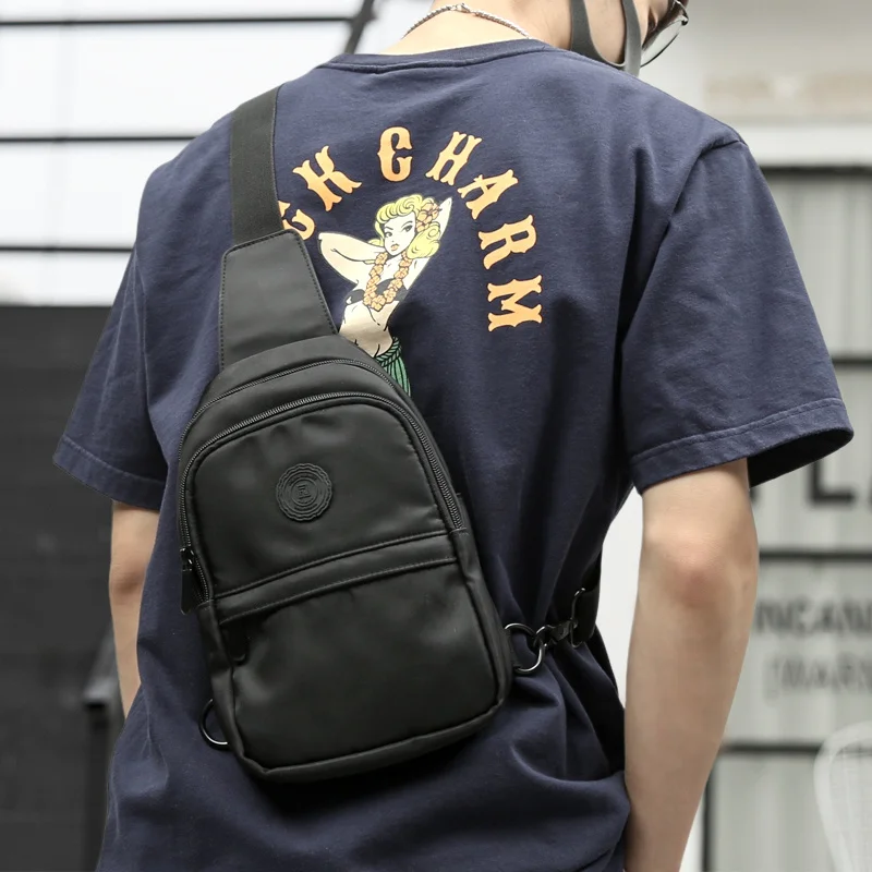 Men Chest Bags 9.7inch IPad Large Capacity Zipper Lightweight Oxford Crossbody Bag Fashion Utility Simple Unisex Sling Bags