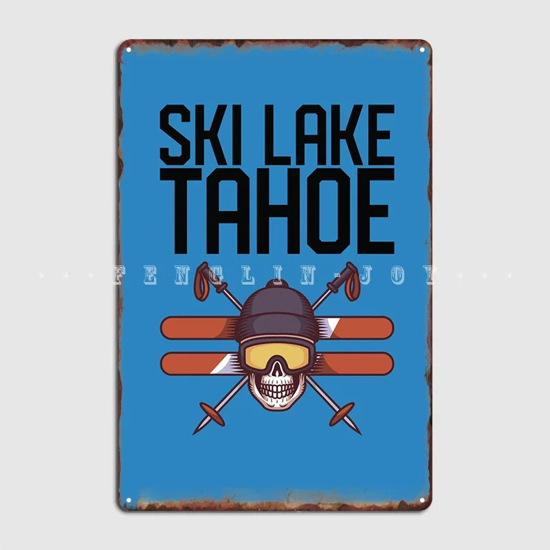 

Skiing Metal Plaque Poster Cinema Garage Living Room Plaques Custom Tin Sign Poster