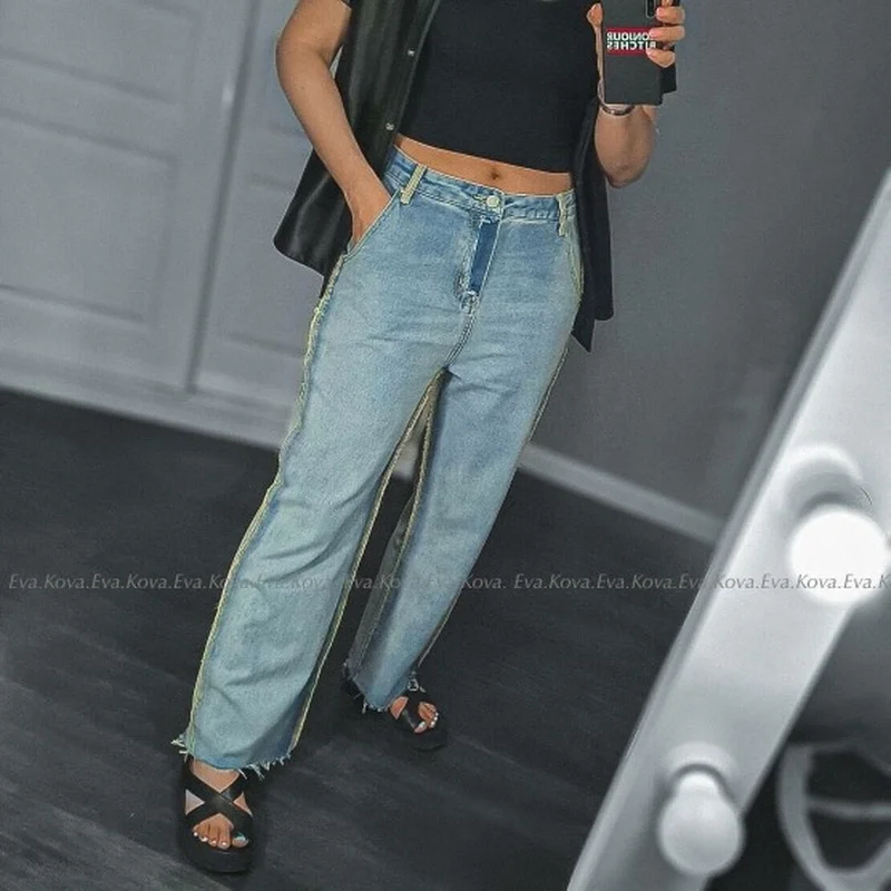 Women Casual High Waist Plus Size Summer Denim Pants 2023 New Wide Leg Jeans Streetwear Vintage Loose Blue Boyfriend Trousers