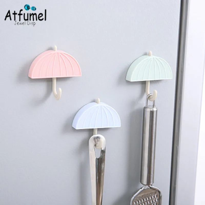 

Fashion Umbrella Hook Hanger Jewelry Ring Wall Door Cabinet Holder Decor Key Sundries Necklace Display Mini Hook Rack 3PCS