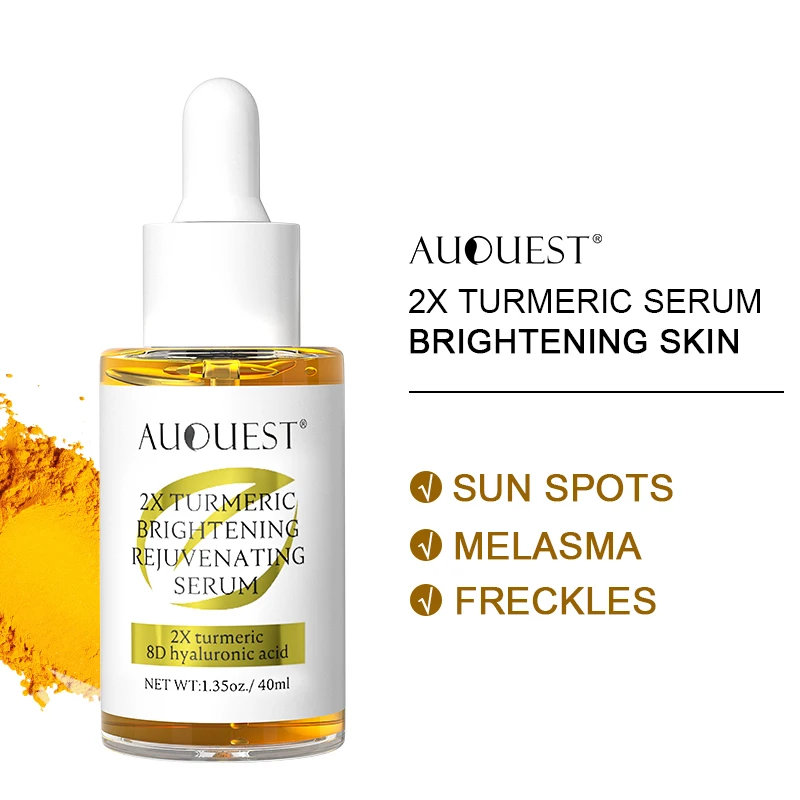 

2023 AUQUEST Facial Serum Acne Dark Spots Removal Turmeric Whitening Brightening Pore Shrinking Hyaluronic Acid Face Care Serum