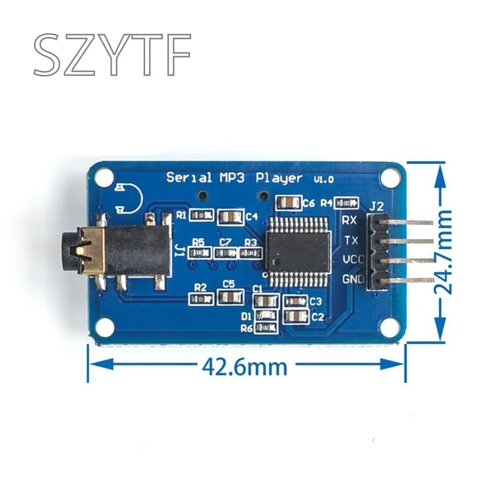 1PCS YX6300 YX5300 UART Control Serial Module MP3 Music Player For Arduino/AVR/ARM/PIC CF | Integrated Circuits