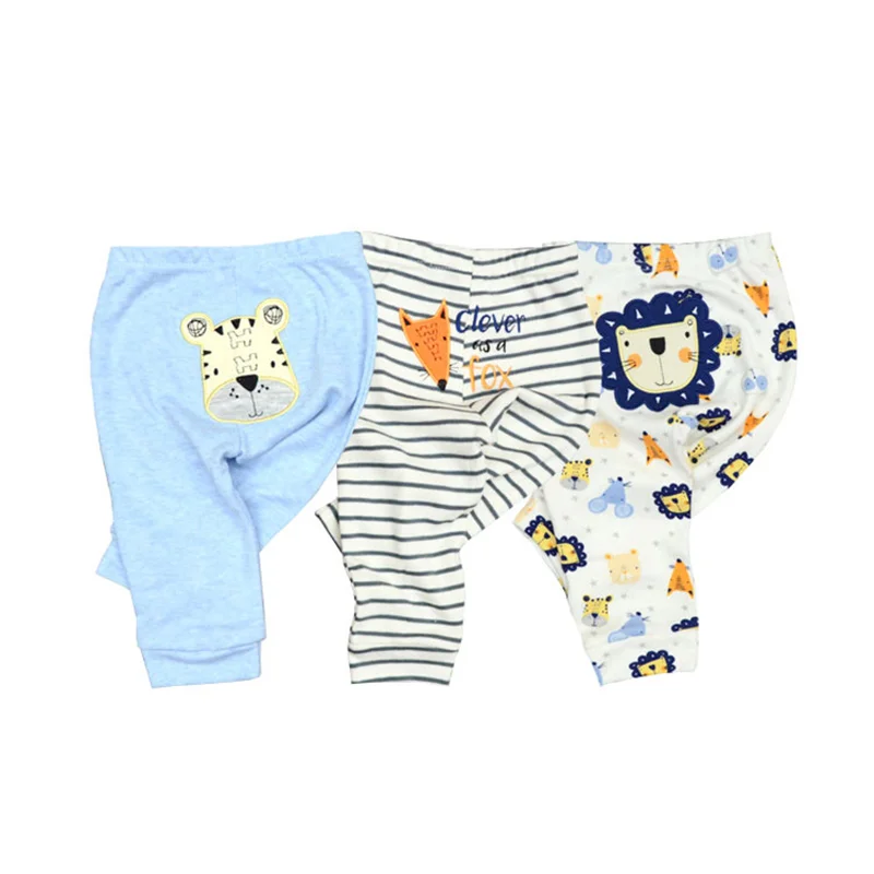

Kiddiezoom/штаны для малышей с героями мультфильмов 3 комплекта, длинные брюки для мальчиков и девочек мягкая хлопковая одежда для малышей от 0 до 24 месяцев