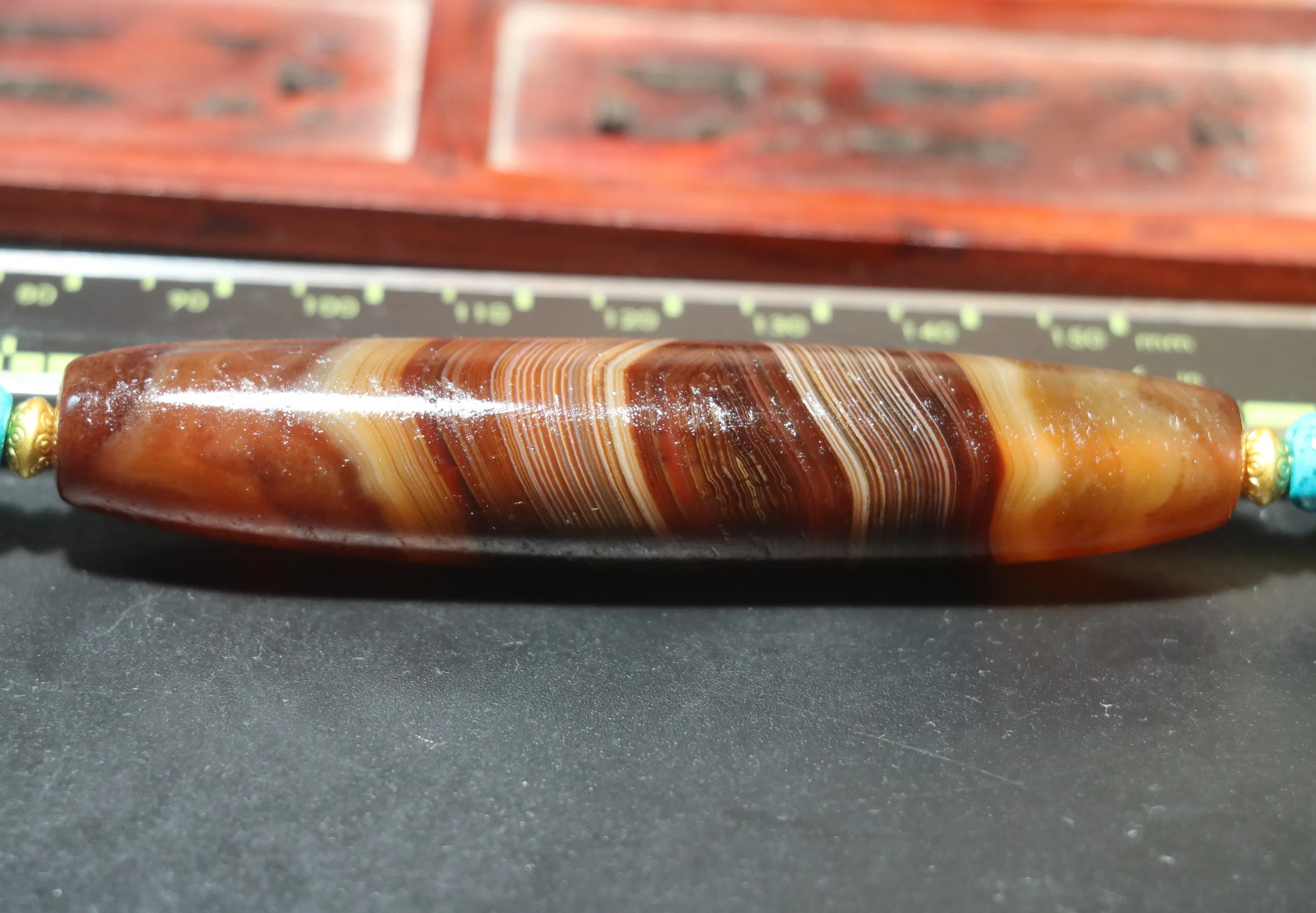 Энергетический Тибетский Старый Агат естественные насыщенные линии шелкопряда