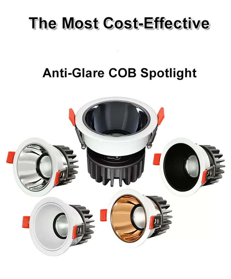 Приглушаемые утопленные антибликовые COB светодиодные потолочные светильники 9